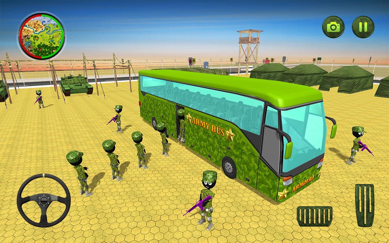 Army Stickman Soldiers Transport