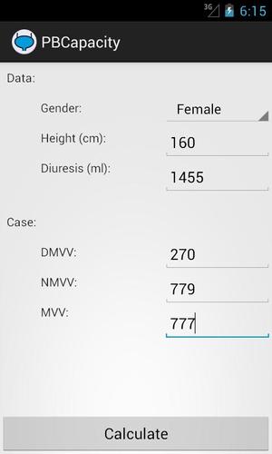 Paediatric Bladder Capacity