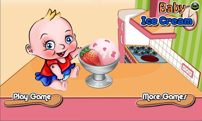 Newborn Baby Cooking Ice Cream